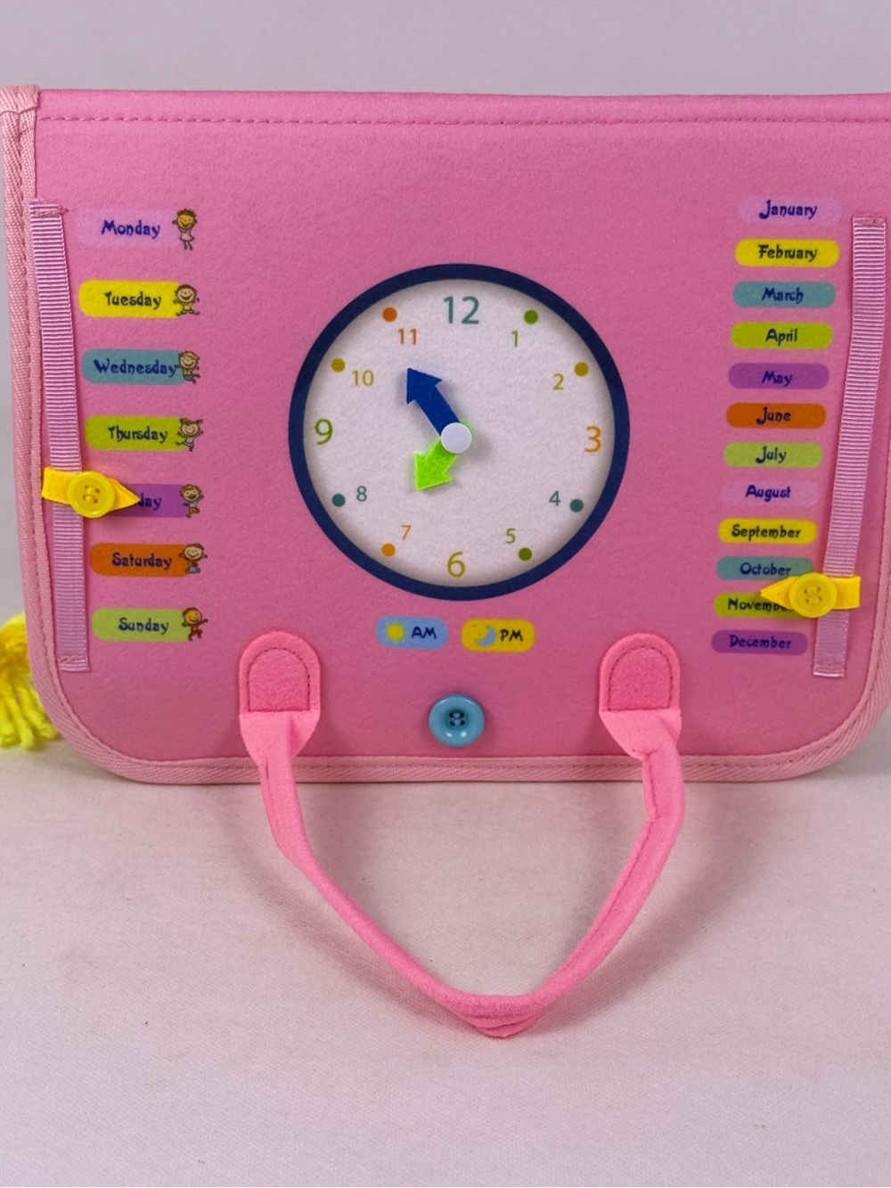 Montessori Busy Board Toddler Felt Sensory Activity Book Life Skills Pink